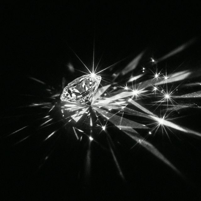 Abstract diamond refracting light